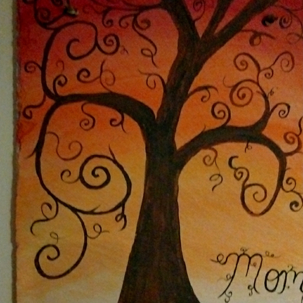 Hand painted family tree